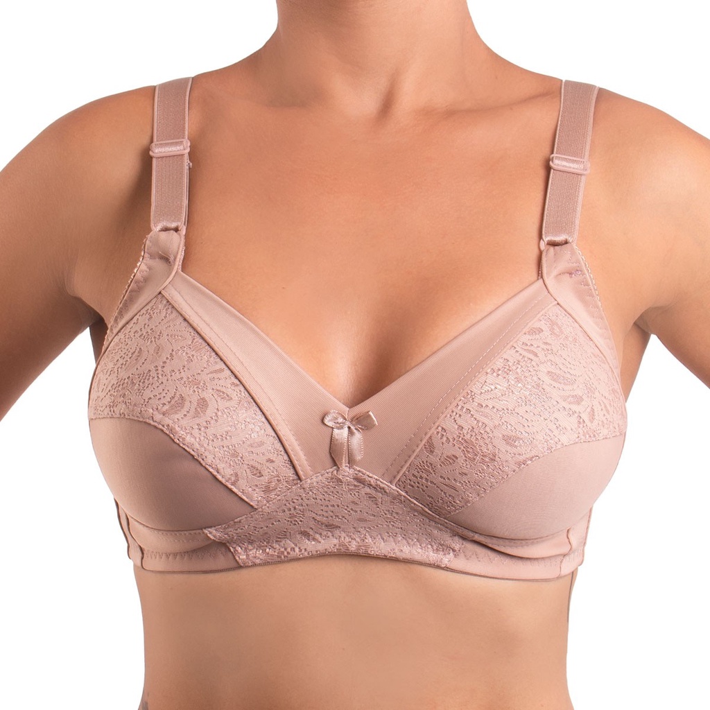 Sutiã sem bojo e sem aro reforçado com detalhe em renda Princesa Catarina em Oferta na Shopee