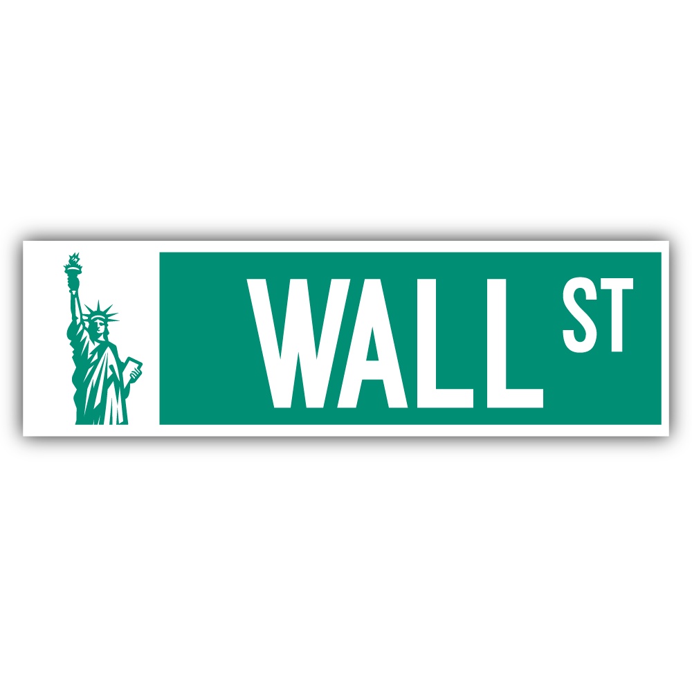 Placa Quadro Trânsito Wall Street - Decoração Nova York