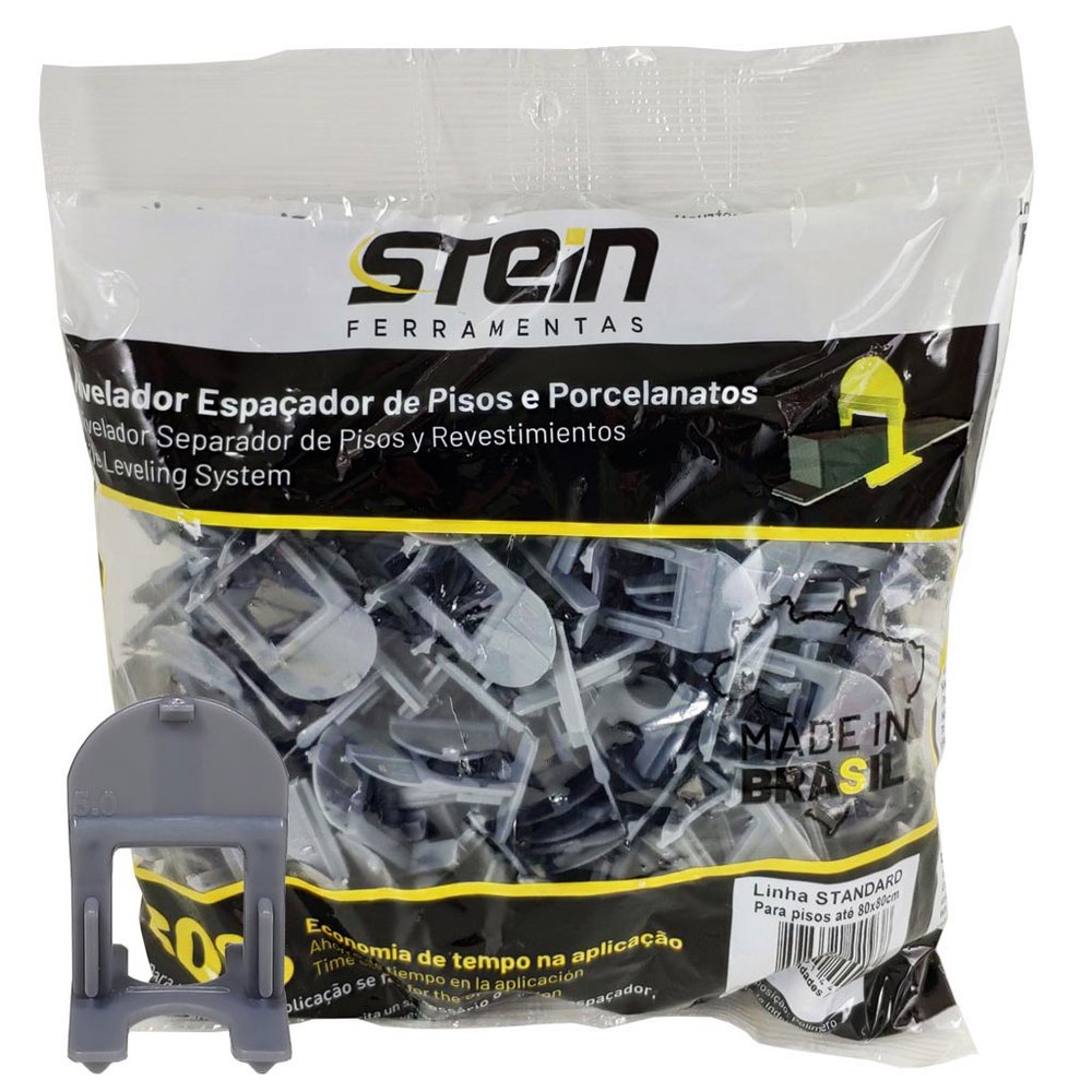 Kit 2000 Peças 5,0mm Espaçador Nivelador de Pisos e Porcelanato Stein