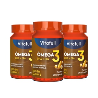 Kit 3 Unidade Vitafull Ômega 3 com 120 cápsulas em Oferta na Shopee