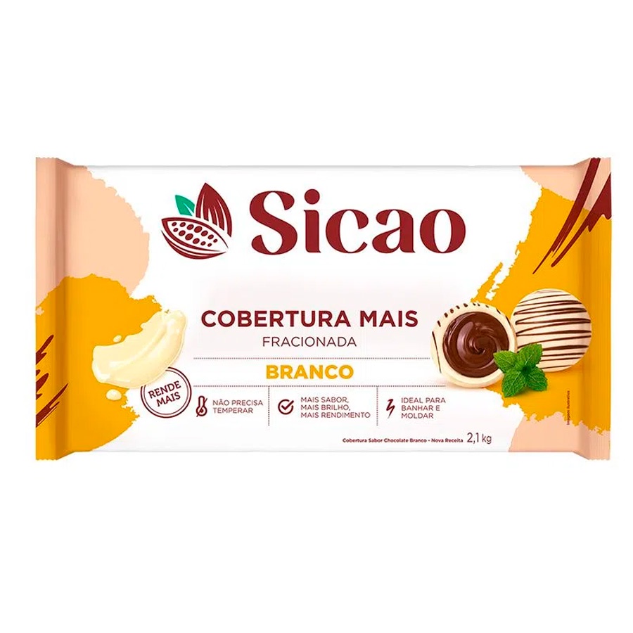 Cobertura Mais Branco - Barra - 2,1 kg - 1 unidade - Sicao - Rizzo