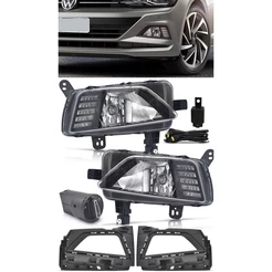 Kit Farol de Milha Neblina Vw Virtus e Novo Polo 2018 2019 2020 2021 2022 Com LED Daylight - DRL