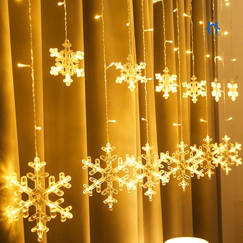 Cascata 138 LED Floco de Neve Com 8 Funções 2,5 metros Marca V8 Alto Qualidade Bela Casa Utilidades