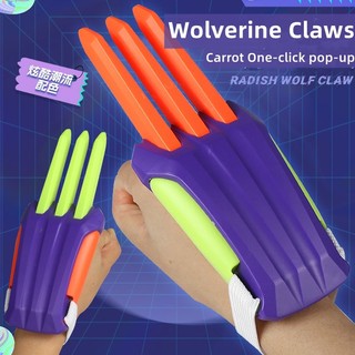 Gravidade 3D transportar uma camuflagem garras Wolverine Log ovo brinquedo preto brinquedo mágico retrátil porque falso 