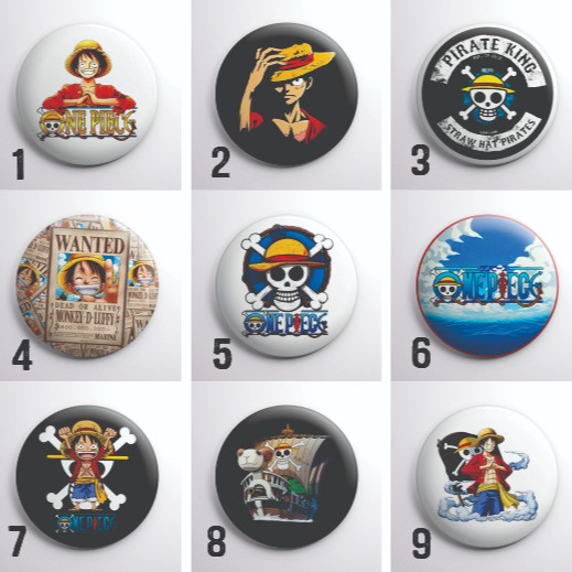 Detalhes do KIT 5 Botton One Piece Anime Desenho Manga Pin 3,5 cm 4,5 cm