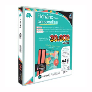 Fichário revestido com cristal A4 Branco 40mm 0241-7 com 4 argolas Hemon