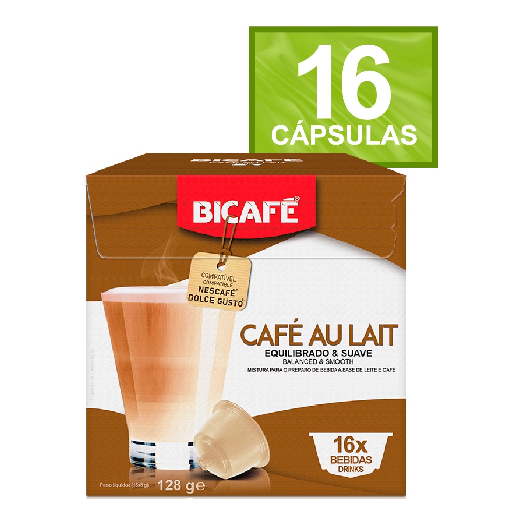 Cápsula De Café Com Leite Sem Açúcar Bicafé  P/ Máquinas Dolce Gusto* em Oferta na Shopee