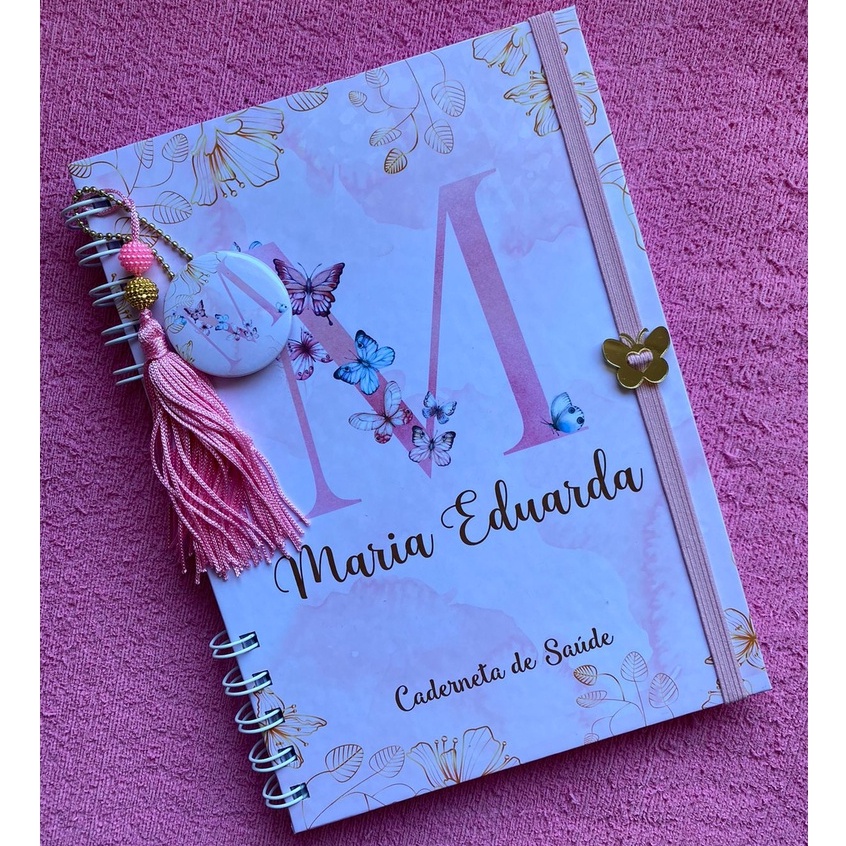 Caderneta de saúde capa dura holográfica completa com chaveiro