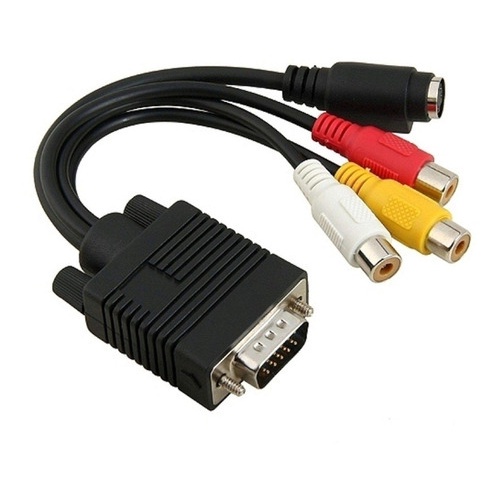Cabo Conversor Vga Tv Para 3 Rca Av Monitor Projetor Note Mc