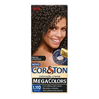 Tintura Creme Cor&Ton Niely Megacolors Preto Ônix 1.110 Kit