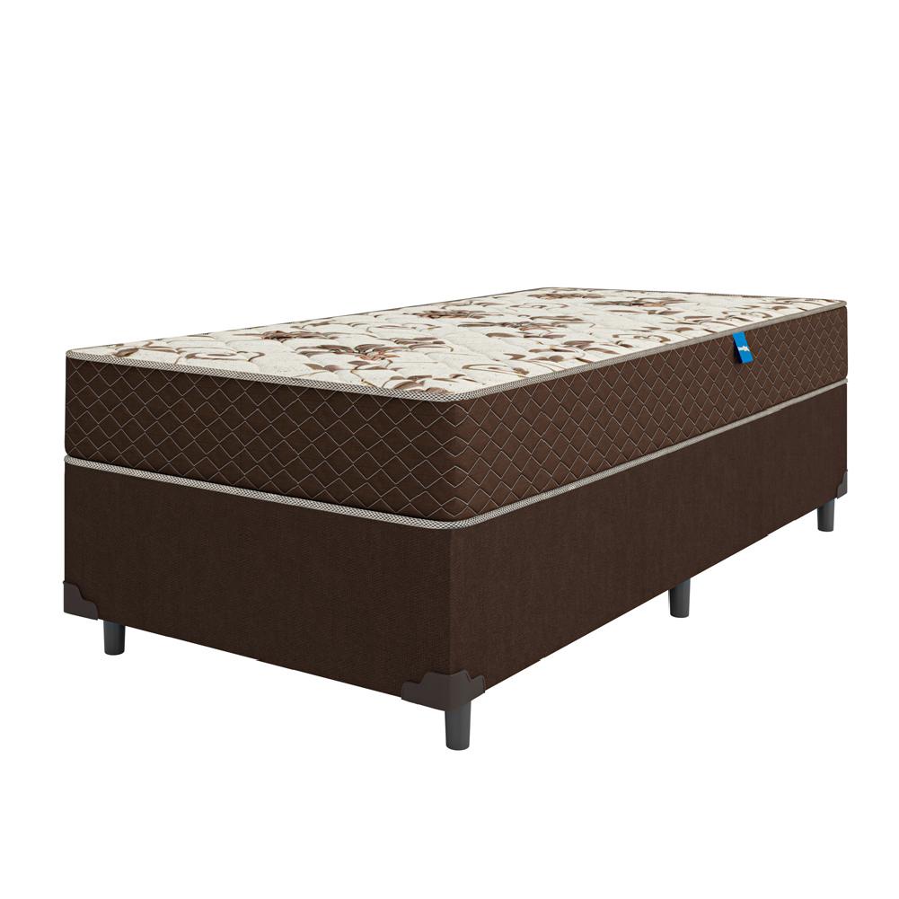 Cama Box Solteiro Colchão Espuma D33 Marquês 88x188x57cm Marrom Umaflex - Suporta até 90kg por Pesso em Oferta na Shopee