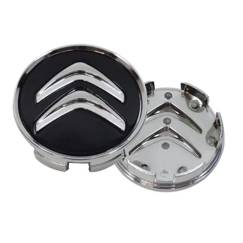 Calota Miolo Tampa Centro Roda Citroen C3 C4 C5 Ds3 Ds4 Preta 60mm