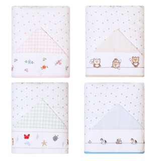Toalha de Banho Felpuda Bebê C/ Forro de Fralda Soft 90x70cm C/Capuz Bordado