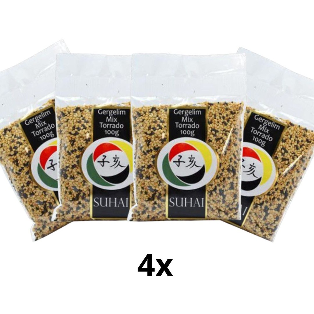 Kit C/ 4 Gergelim Torrado Mix 100g Suhai em Oferta na Shopee