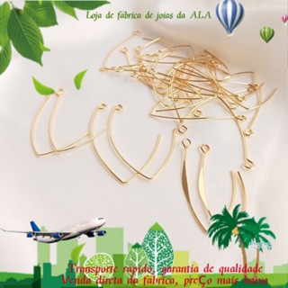 💖Joias DIY acessórios💖Encaixamento de cor 14K banhado a ouro gancho de orelha grande em forma de V gancho de orelha longo temperamento ins brincos da moda para fazer material de acessórios para orelha DIY [Brincos/gancho de orelha/brinco]
