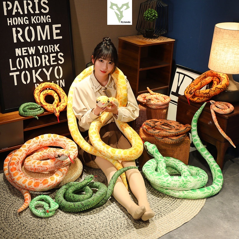 1pc 160cm/200cm Cobra Gigante De Pelúcia Simulação De Brinquedo Long Golden Python Recheada Plushie Crianças Meninos Presente Decoração De Casa em Oferta na Shopee