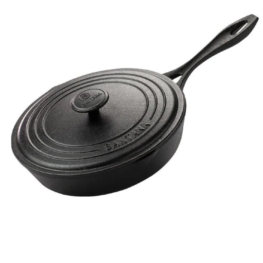 Frigideira De Ferro Fundido 22 Cm Cabo De Ferro Com Tampa — imagem 1