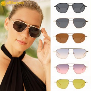 ALLFORYOU1 Óculos De Sol Feminino De Sol Retrô Para Mulheres Moldura Metálica De Ponte Dupla Y2K em Oferta na Shopee