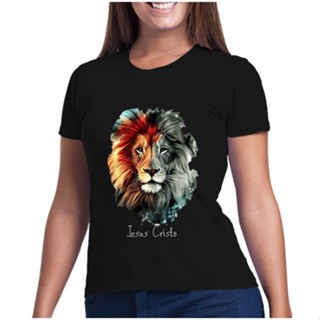 T-shirt feminina Leão Tumblr, baby look, blusinhas
