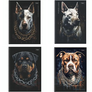 Caderno 20 Matérias Universitário 280 Folhas Force Dog Capa Dura