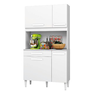 Armário de Cozinha Completa Compacta 4 Portas 1 Gaveta Lia Branco Aramóveis