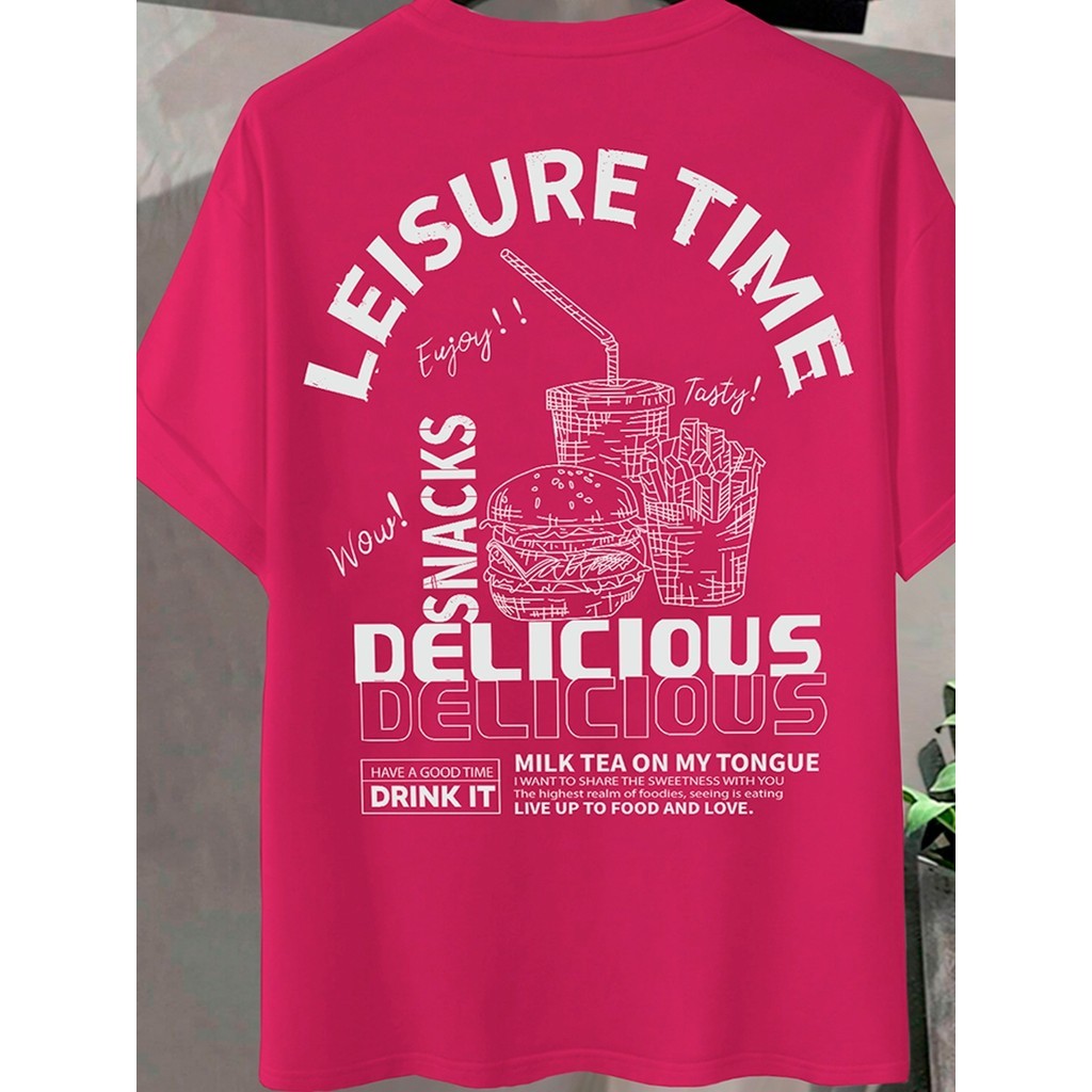 Blusa Leisure Time T Shirt Masculina Camiseta Oversized Despojada Confortável Street Wear Aesthetic