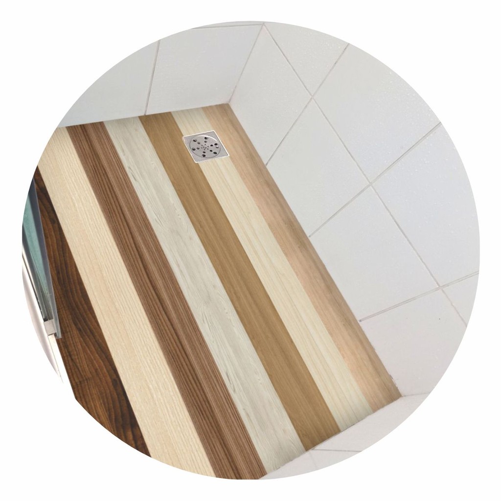 Piso vinil antiderrapante para Banheiro e box Madeira Mix - 1,20 x 0,80m+ Kit Instalação