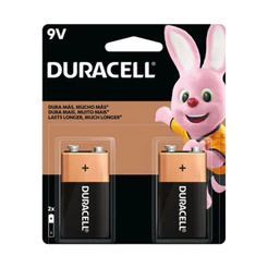 Bateria alcalina 9 volts com 2 unidades Duracell