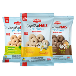 Biscoito Sequilhos Mais S/Açúcar S/Glúten 120g - Nazinha em Oferta na Shopee