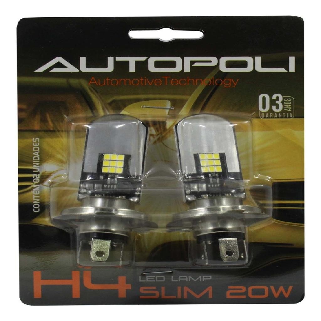 Par Lampadas Led H4 Slim 6.500k 12v 24v Luz Branca Al583 em Oferta na Shopee
