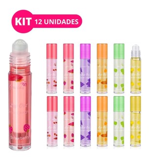 Kit 12 Gloss Brilho Labial Frutinhas Tutti-fruit Roll On Retrô Lembrancinha