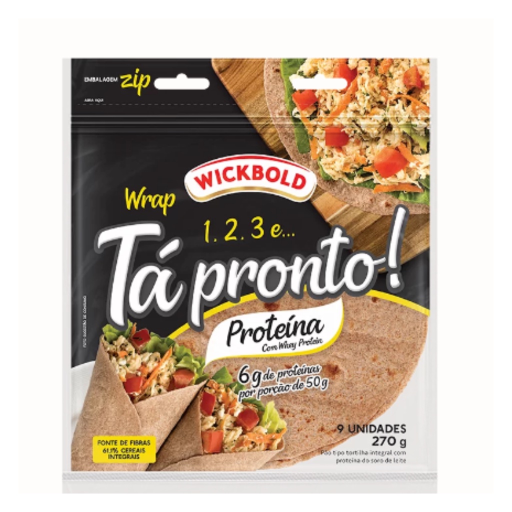 Pão Tipo Tortilha Integral Com Whey Protein Tá Pronto Wickbo