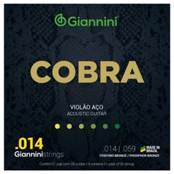 Encordoamento Violão Giannini Aço Cobra GEEFLSXF Fósforo Bronze 0.014"