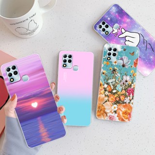 Para Infinix Hot 11 X689F G37 Capa De Silicone TPU Soft 2022 Moda Padrão Pára-Choques Transparente