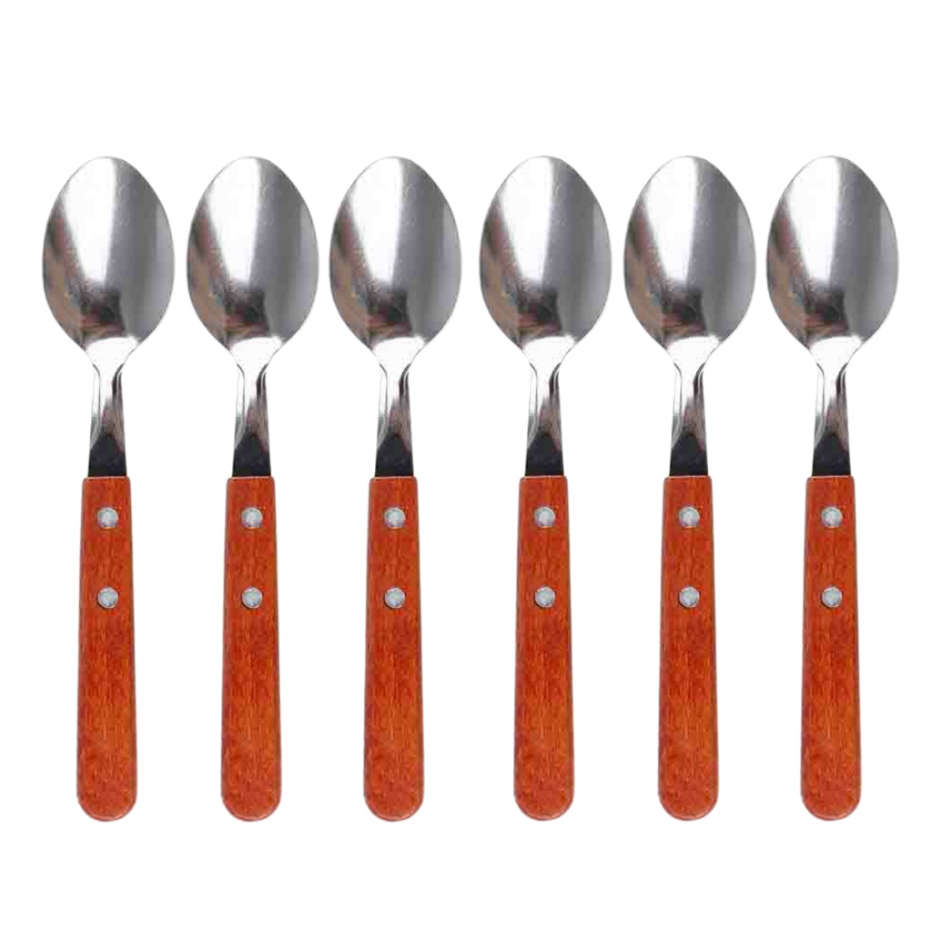 Jogo 6 Colheres de Sopa Mesa Aço Inox Utensílio Cozinha