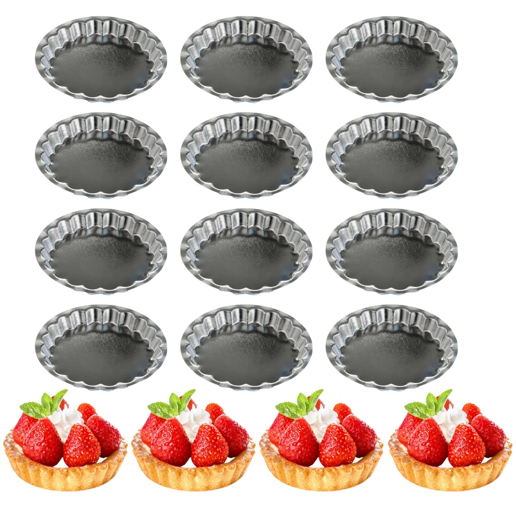 12 Forma Para Torta Crespa C/Fundo Fixo Forminha Tortinha