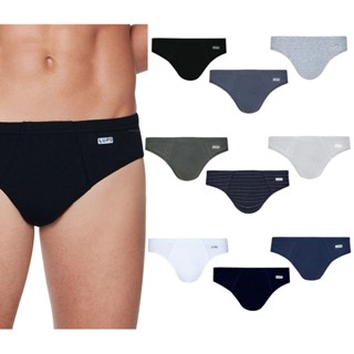 Kit 3 Cuecas Slip Lupo 515-089 Cavada 100% Algodão Cós Elástico Ajuste Perfeito