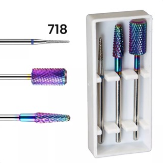 3pcs 718 Broca De Pregos De Carboneto De Tungstênio Para Acrílicos Diamante Profissional