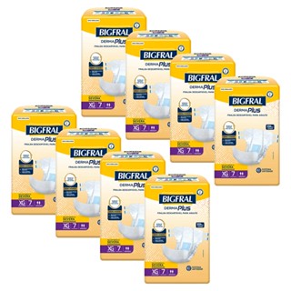 Kit 8 Fraldas Geriátricas Bigfral Derma Plus XG com 7un cada