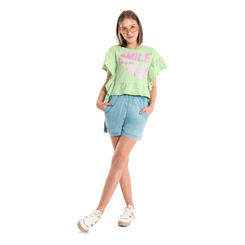 Blusa Smile Today Sem Mangas em Meia Malha Gloss em Oferta na Shopee