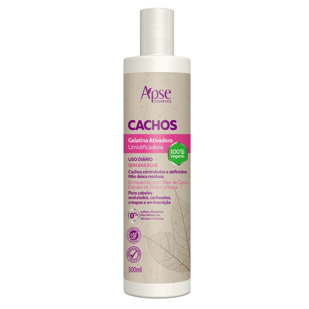 Gelatina Apse Ativadora e Umidificadora Cachos 300ml Antifrizz em Oferta na Shopee