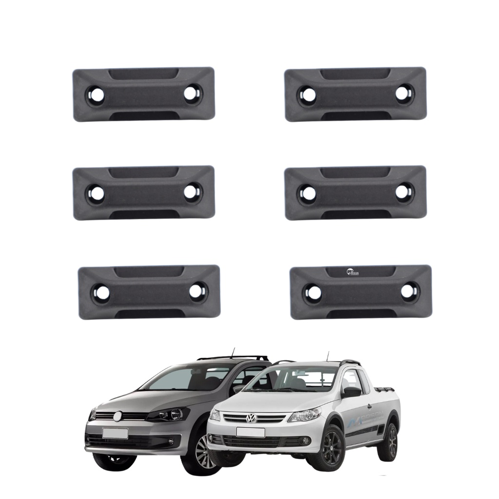 Kit 6 Ganchos Amarração Carga Corda Carroceria Vw Saveiro 2010 Até 2016