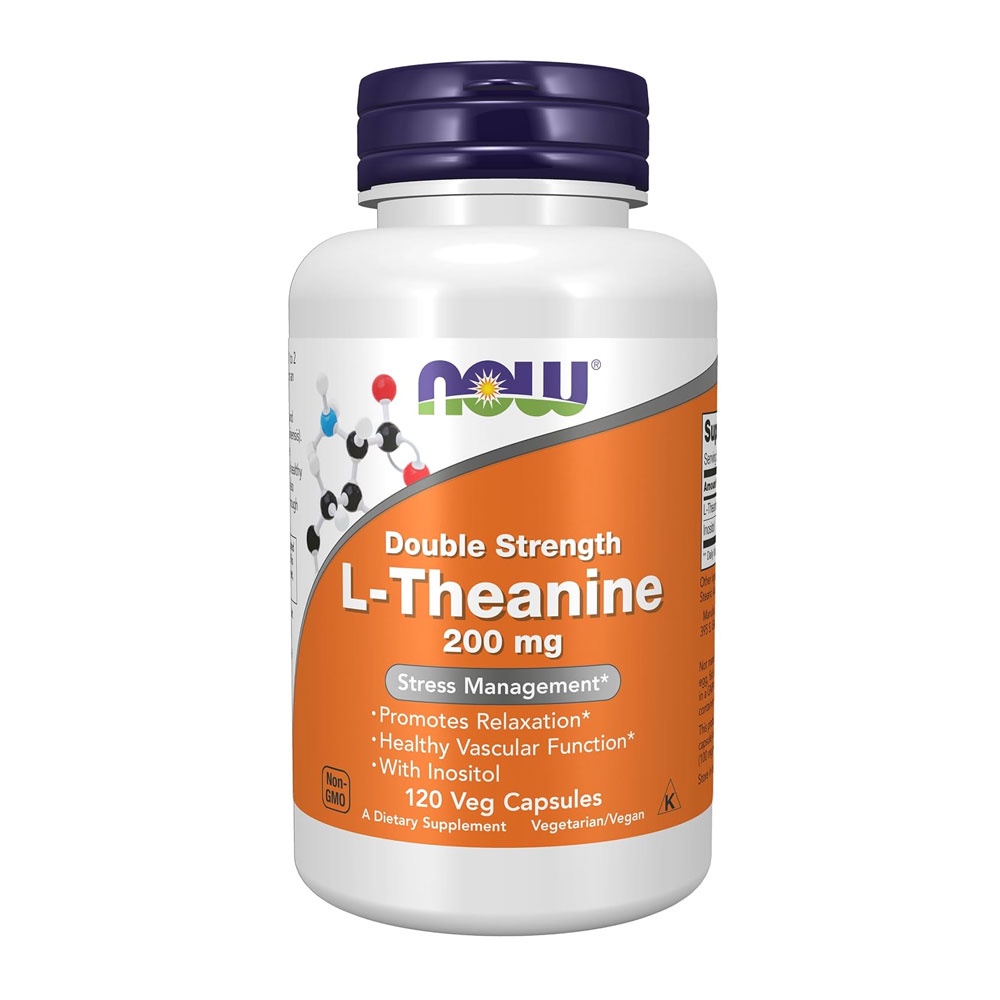 L-teanina 200mg Now Foods L-Theanine 120 Veg Caps em Oferta na Shopee