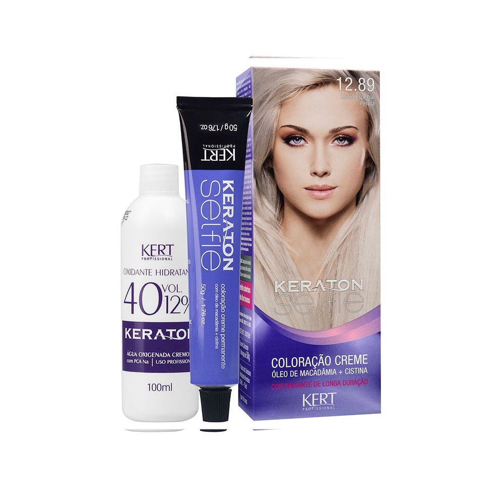 Tintura Keraton Selfie 12.89 Louro Especial Pérola em Oferta na Shopee