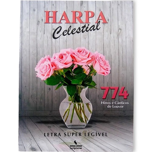 Harpa Celestial | Letra Hipergigante | Brochura | 774 Hinos | Rosas