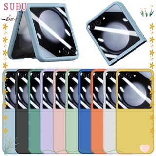 SUHU 1Pcs Capa Para Telefone , PC TPU Com Filme De Vidro Temperado Z Flip 5 , Full Protetora À Prova De Choque Celular Galaxy Flip5