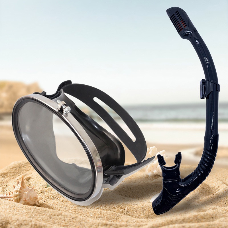 HD Vidro Temperado Aço Inoxidável Máscara De Equipamento De Mergulho Óculos De Natação Pescador Snorkelling Máscaras