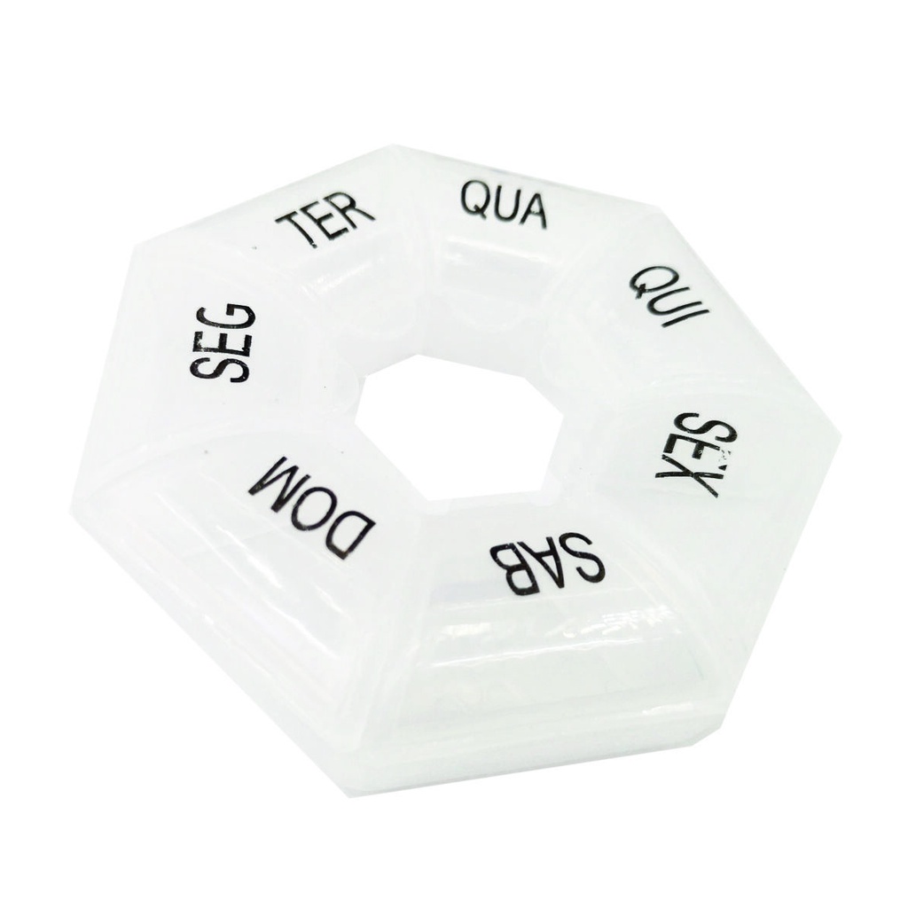 Porta Remédios Redondo Caixa Comprimidos Semanal 7 Divisórias 7 Dias em Oferta na Shopee