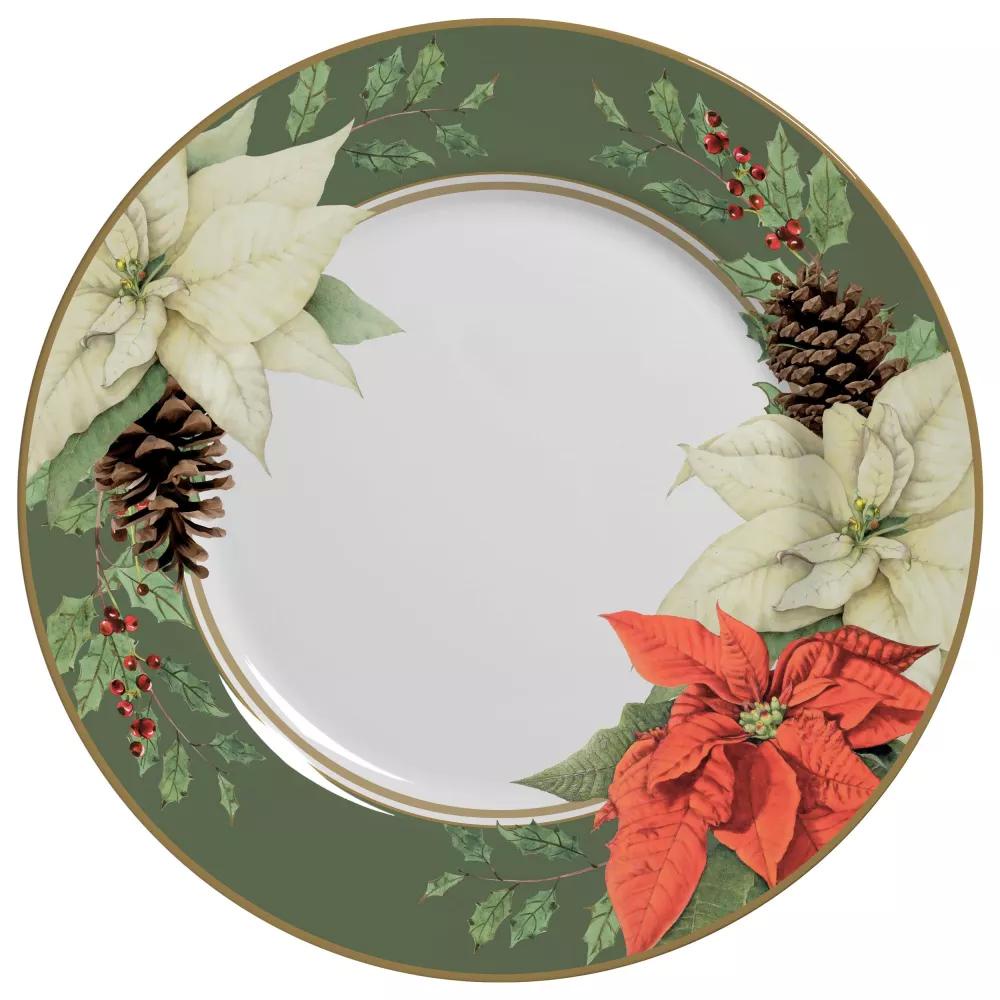 Conjunto com 6 Pratos Raso Mariah Verde Natal Ø29cm
