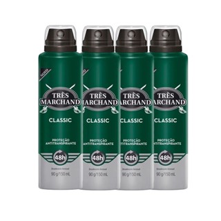 Kit Desodorante Aerosol Très Marchand Classic 150ml - 4 Unidades